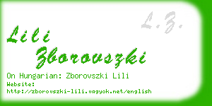 lili zborovszki business card